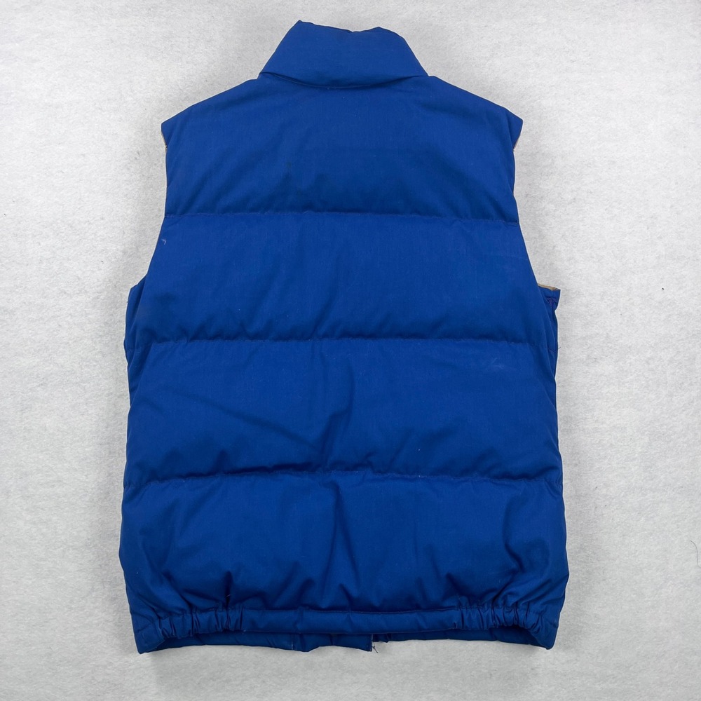 Vintage The North Face Down Puffer Vest Blue Brown Label Made in USA W-L - Picture 3 of 8